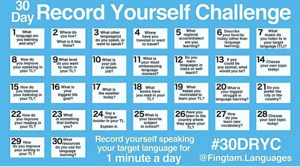 30 Days Records Yourself Challange